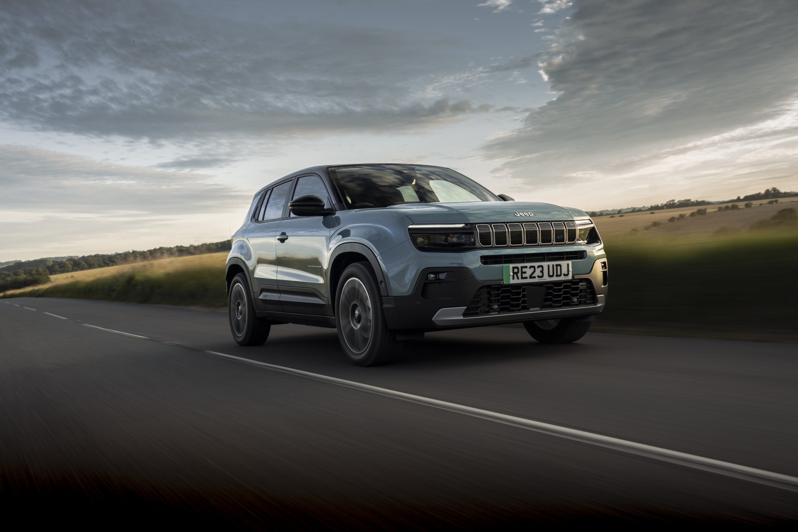 Jeep Avenger on road driving